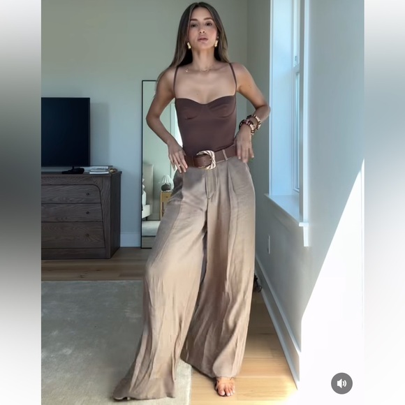 Zara Pants - NWT BLOGGER FAV Zara SATIN WIDE-LEG
BELTED PANTS SIZE M , L and XL 
🚨FIRM PRICE